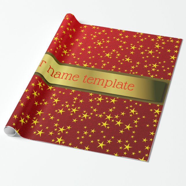 Vorlagenpapier für gelbe Sterne Geschenkpapier (Ungerollt)