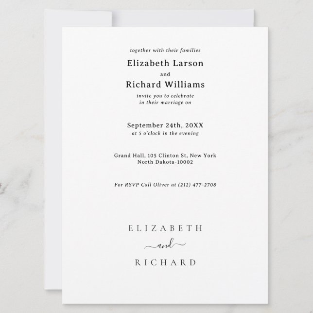 Vorlagentext Hochzeit Einladung (Vorderseite)