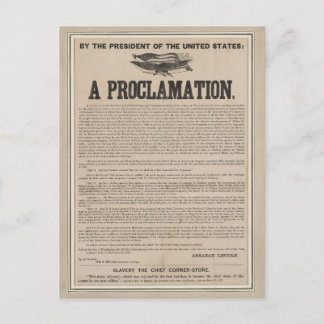 Vorläufige Emanzipationsproklamation Broadside Postkarte