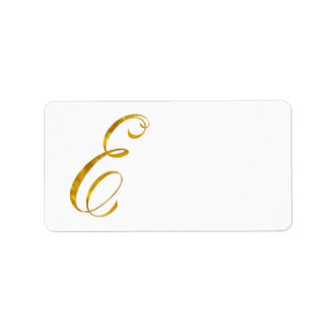 Vorläufige Monogramm E-Imitate Gold Foil Monogramm Adressaufkleber