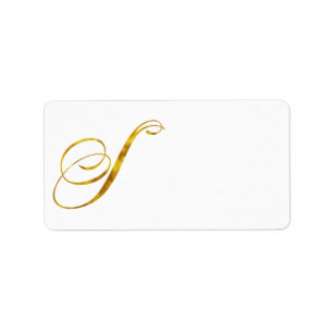 Vorläufige Monogramm S Imitate Gold Foil Monogramm Adressaufkleber