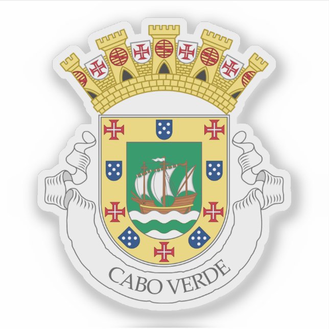 Vorläufiges Wappen der Republik Kap Verde Aufkleber (Vorderseite)