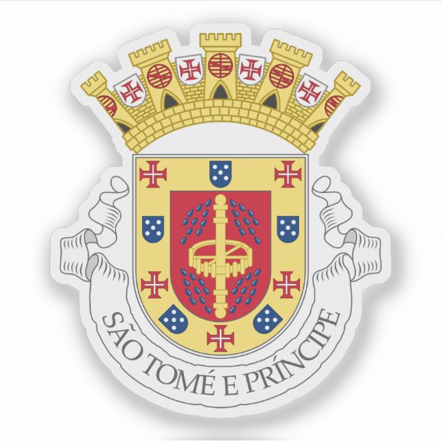 Vorläufiges Wappen von São Tomé und Príncipe Aufkleber (Vorderseite)