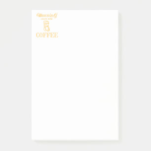 Vormittag beginnt mit Kaffee Post-it Klebezettel