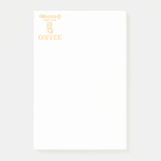 Vormittag beginnt mit Kaffee Post-it Klebezettel (Vorderseite)