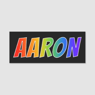 Vorname "AARON": Spaß-Regenbogen-Farbton Namensschild