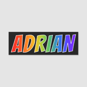 Vorname "ADRIAN": Spaß-Regenbogen-Farbton Namensschild