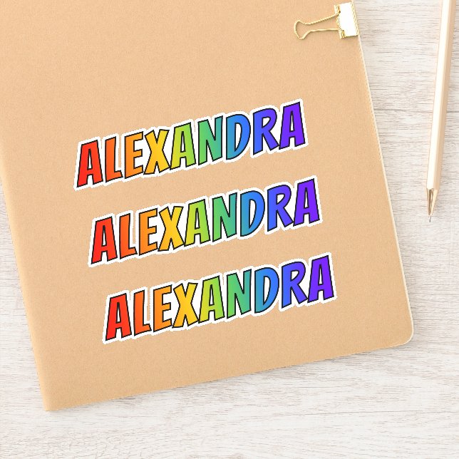 Vorname "ALEXANDRA" mit/ Fun Rainbow Coloring Aufkleber (Notizbuch)