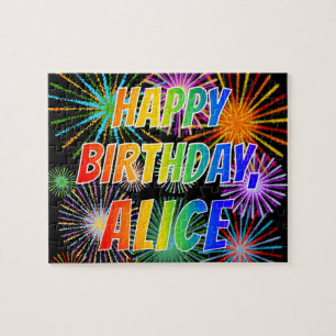 Vorname "ALICE", Fun "HAPPY BIRTHDAY"