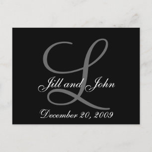Vorname-Anfangsmonogramm-Save the Date Postkarte