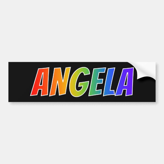 Vorname "ANGELA": Fun Rainbow Coloring Autoaufkleber (Vorne)