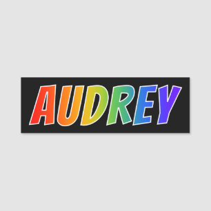 Vorname "AUDREY": Spaß-Regenbogen-Farbton Namensschild