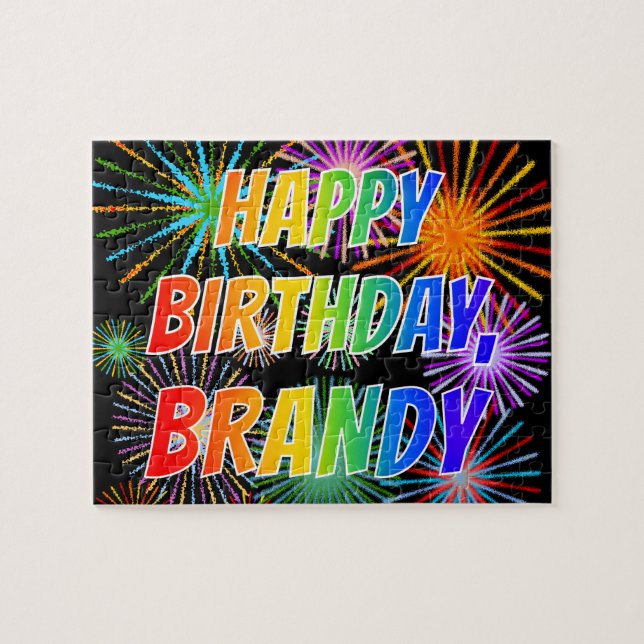 Vorname "BRANDY", Fun "HAPPY BIRTHDAY" (Horizontal)