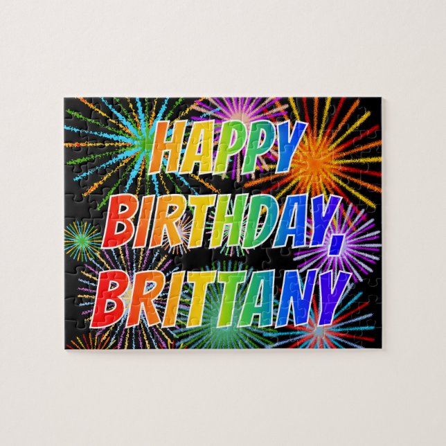 Vorname "BRITTANY", Fun "HAPPY BIRTHDAY" (Horizontal)