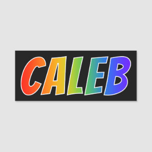 Vorname "CALEB": Spaß-Regenbogen-Farbton Namensschild