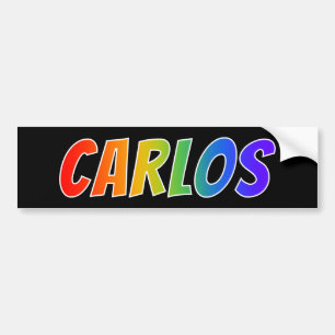 Vorname "CARLOS": Fun-Regenbogenfarben Autoaufkleber