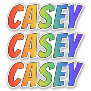 Vorname "CASEY" mit Spaß-Regenbogen-Farbton Aufkleber