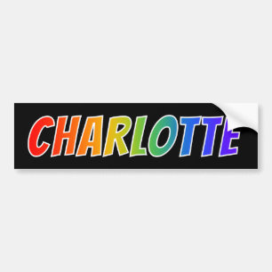 Vorname "CHARLOTTE": Spaß-Regenbogen-Farbton Autoaufkleber