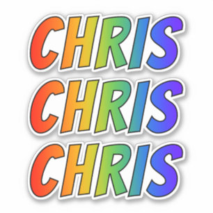 Vorname "CHRIS" mit Spaß-Regenbogen-Farbton Aufkleber