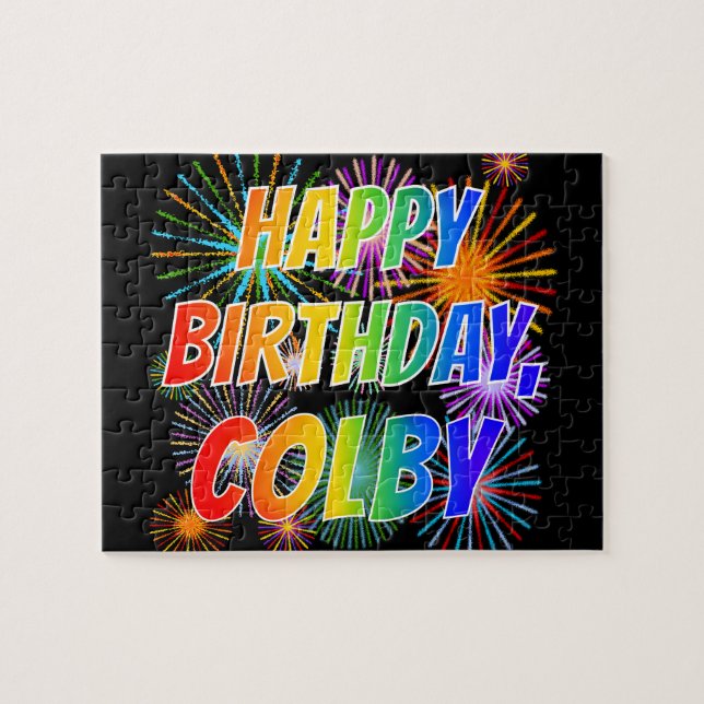 Vorname "COLBY", Fun "HAPPY BIRTHDAY" (Horizontal)