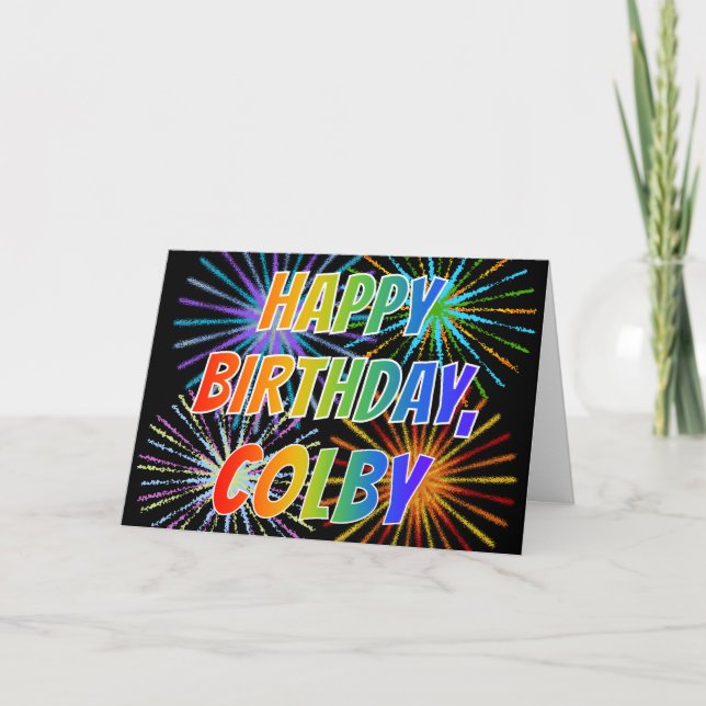 Vorname "COLBY" Fun "HAPPY BIRTHDAY" Karte (Vorderseite)