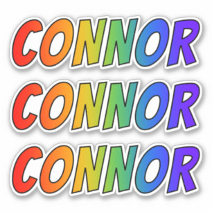 Vorname "CONNOR" mit/ Fun Rainbow Coloring Aufkleber