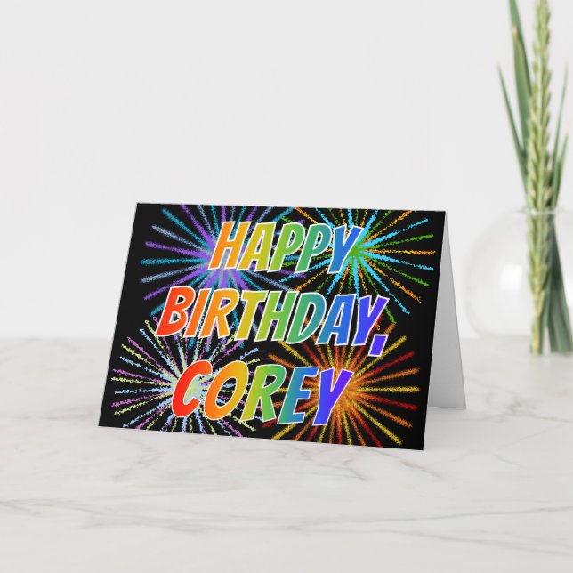 Vorname "COREY" Fun "HAPPY BIRTHDAY" Karte (Vorderseite)