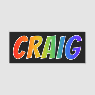 Vorname "CRAIG": Spaß-Regenbogen-Farbton Namensschild