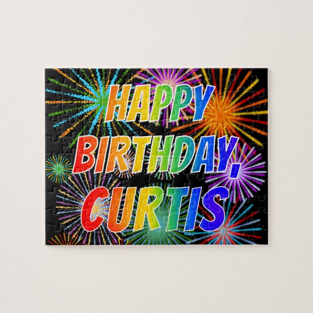 Vorname "CURTIS", Fun "HAPPY BIRTHDAY" (Horizontal)