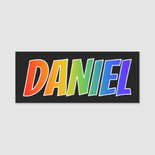 Vorname "DANIEL": Spaß-Regenbogen-Farbton Namensschild