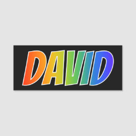 Vorname "DAVID": Fun Rainbow Coloring Namensschild