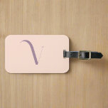 Vorname der benutzerdefinierten Feminine Blush Pin Gepäckanhänger<br><div class="desc">Dieses Gepäckanhänger in einer Mischung aus elegantem Rosa und lila Farbtönen zeichnet sich durch ein gepflegtes, stilvolles Design mit einem ersten Monogramm aus, das Ihren Fahrrädern eine Touch an Eleganz verleiht. Sein eleganter Stil verbindet Eleganz und Funktionalität und macht es zu einer eleganten Ergänzung Ihres Gepäcks. Genießen Sie ein elegantes...</div>