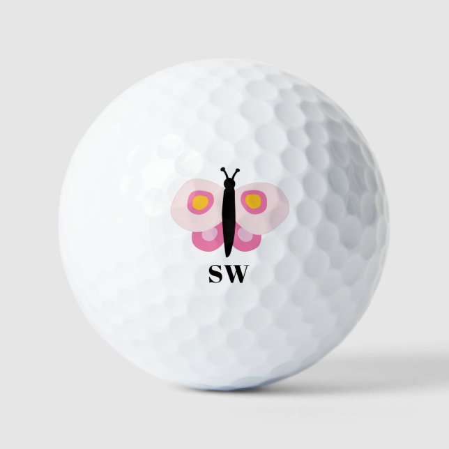 Vorname des niedlichen rosa Schmetterlings Golfball (Vorderseite)