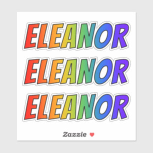 Vorname "ELEONOR" mit Spaß-Regenbogen-Farbton Aufkleber