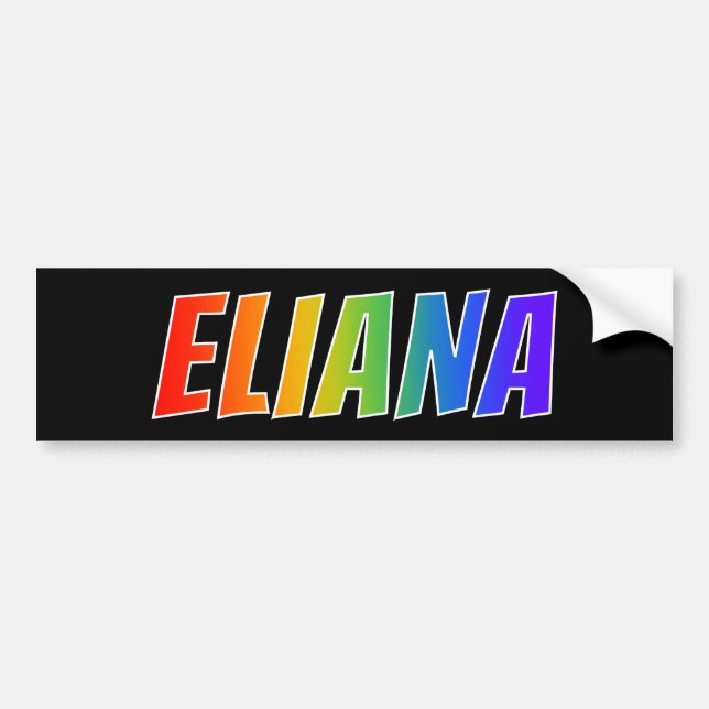 Vorname "ELIANA": Fun Rainbow Coloring Autoaufkleber (Vorne)