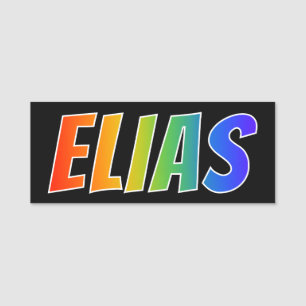 Vorname "ELIAS": Spaß-Regenbogen-Farbton Namensschild
