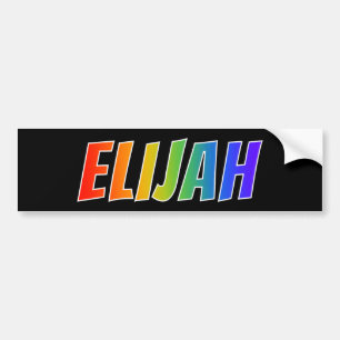 Vorname "ELIJA": Spaß-Regenbogen-Farbton Autoaufkleber