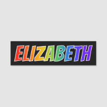 Vorname "ELIZABETH": Spaß-Regenbogen-Farbton
