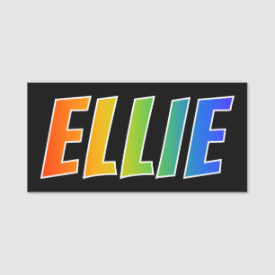 Vorname "ELLIE": Spaß-Regenbogen-Farbton Namensschild