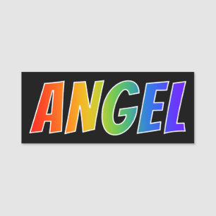 Vorname "ENGEL": Spaß-Regenbogen-Farbton Namensschild