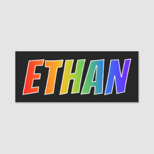 Vorname "ETHAN": Spaß-Regenbogen-Farbton Namensschild