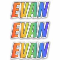 Vorname "EVAN" mit/ Fun Rainbow Coloring