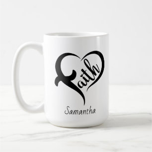 Vorname Faith Inspiration Black Typografy Kaffeetasse