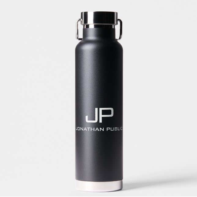 Vorname für moderne Minimalistische Monogramm Trinkflasche (Vorne)