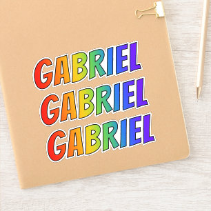 Vorname "GABRIEL" mit Spaß-Regenbogen-Farbton Aufkleber
