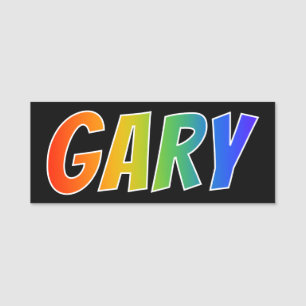 Vorname "GARY": Spaß-Regenbogen-Farbton Namensschild