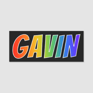 Vorname "GAVIN": Spaß-Regenbogen-Farbton Namensschild