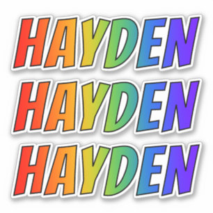 Vorname "HAYDEN" mit/ Fun Rainbow Coloring Aufkleber