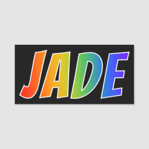 Vorname "JADE": Spaß-Regenbogen-Farbton Namensschild