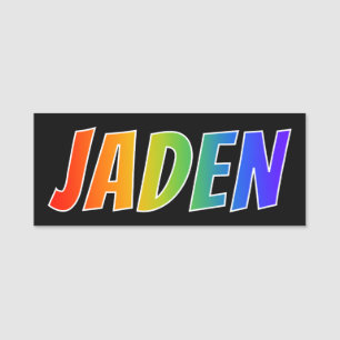 Vorname "JADEN": Spaß-Regenbogen-Farbton Namensschild